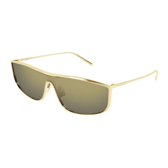 NEW SL605 LUNA 004 SAINT LAURENT SUNGLASSES UNISEX GOLD OVAL EYEWEAR - Picture 1 of 6